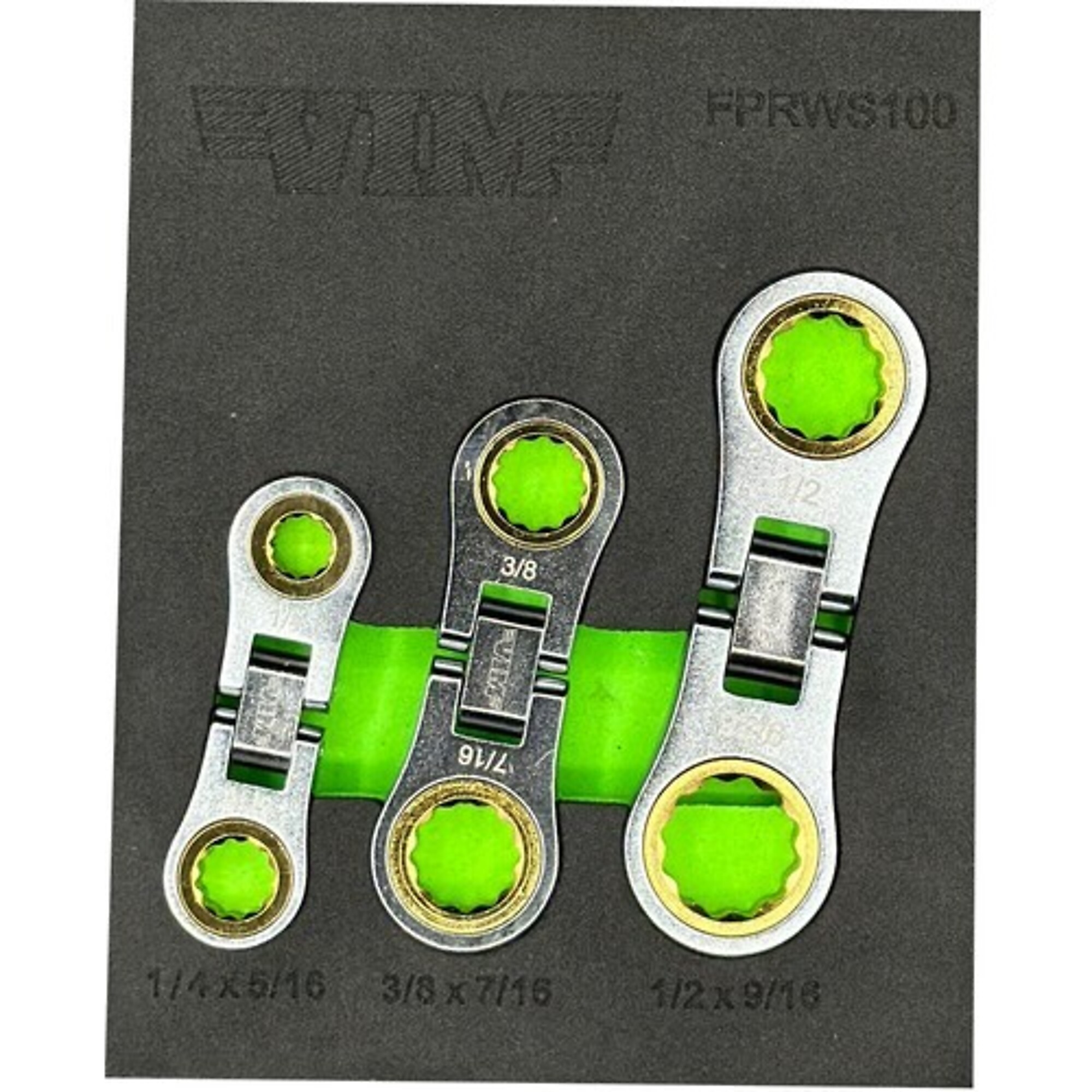 VIM Tools 3-Piece Flex Palm Ratchet Set — SAE, Model# VIMFPRWS100